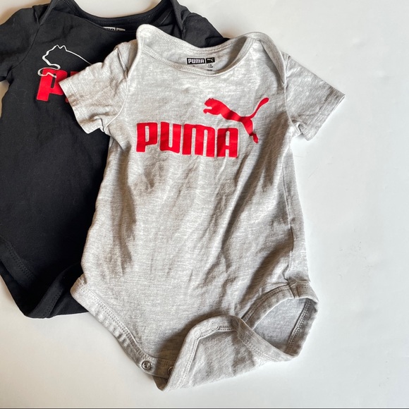 Puma Red & Black Logo Bodysuit Set - Infant - Picture 3 of 6